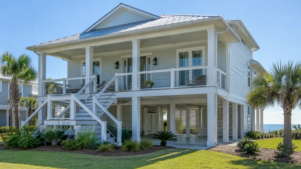 Seamless gutters on a coastal home in Ocean City, MD